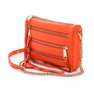 Rebecca Minkoff mini 5 zip in orange w/ gold hardware